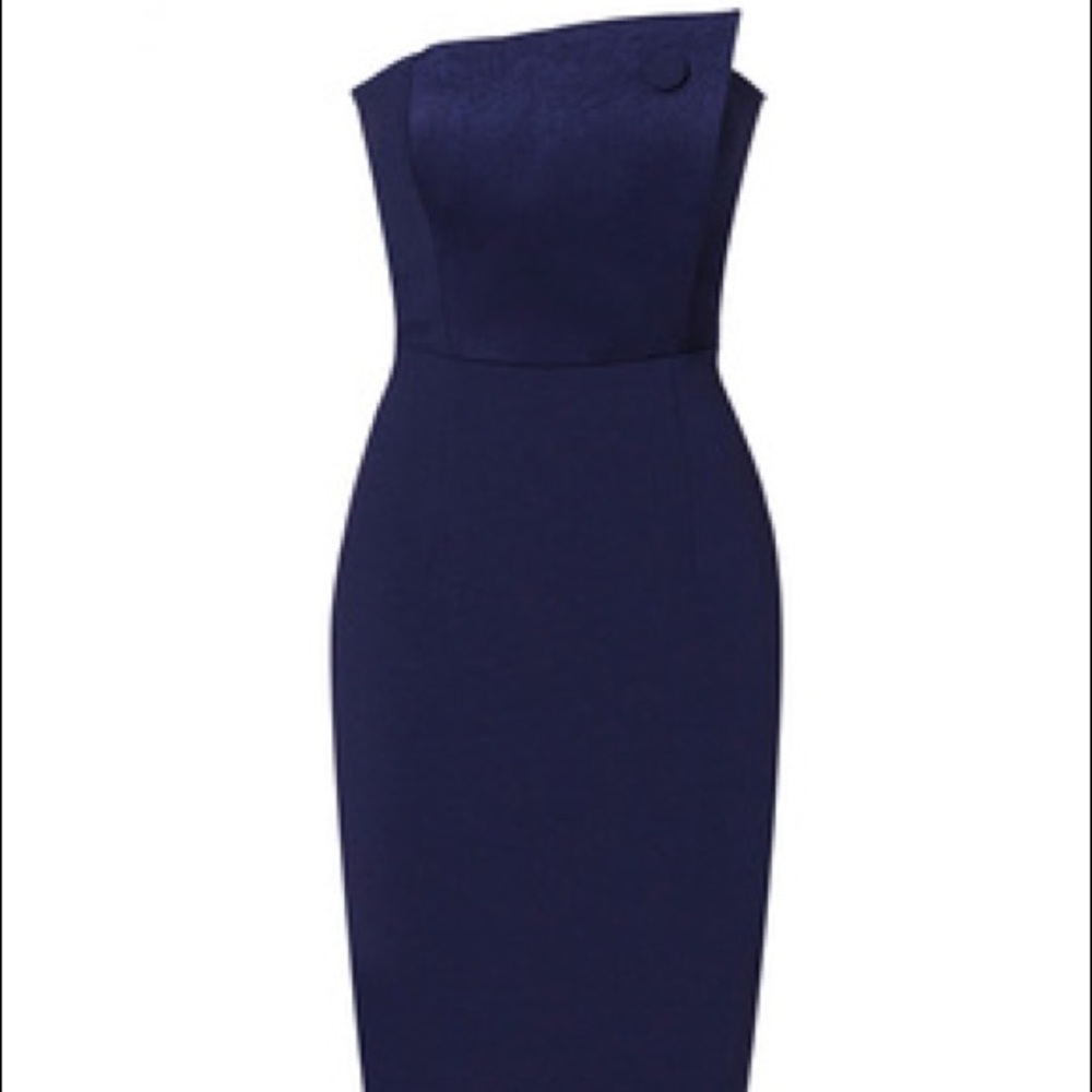 Mischa collection navy strapless. Never worn